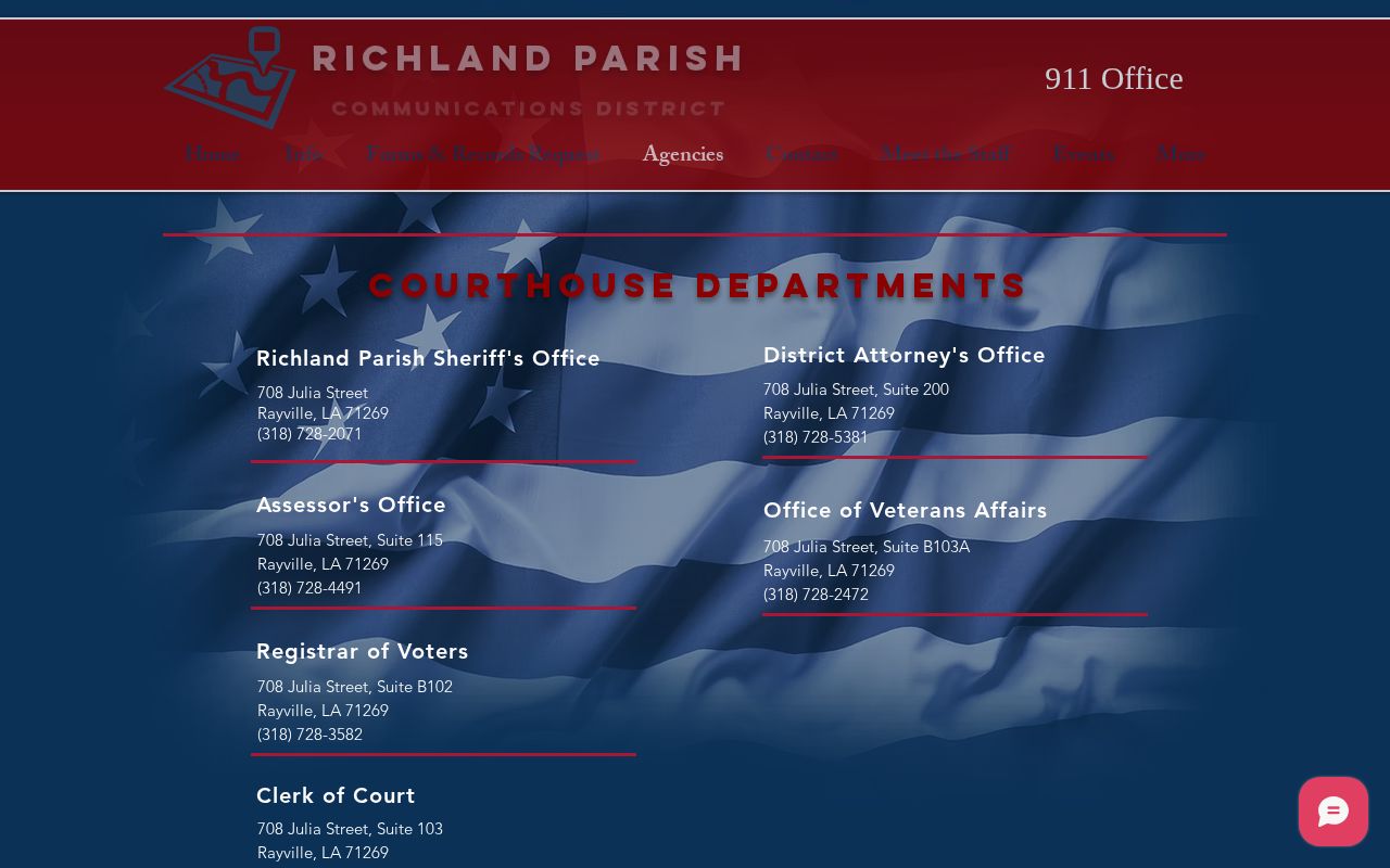 Richland 911 directory listing Richland Parish and Rayville law enforcement contacts